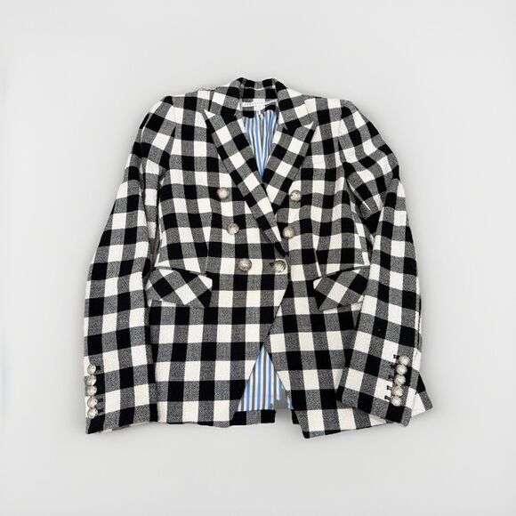 Veronica Beard Miller Black/White Check Dickey Blazer Jacket sz 2